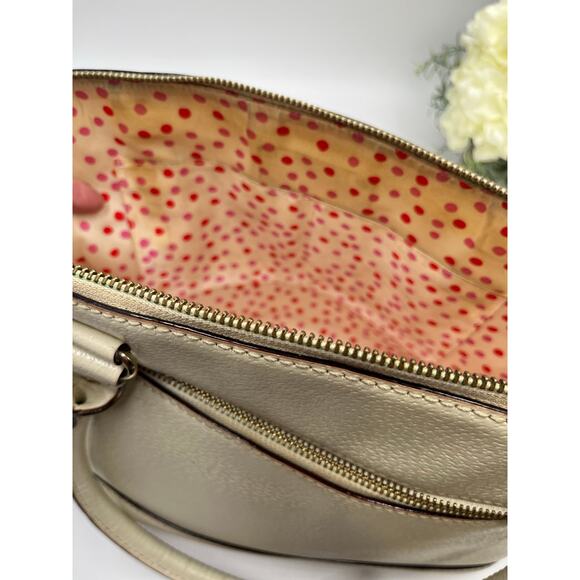 Kate Spade Porcelain Bone Wellesley Rachelle Dome Leather Handbag Satchel - Picture 9 of 12